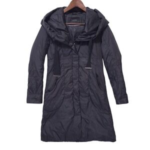 Tahari Down Feather Hooded Puffer Coat Jacket Sz S Lightweight Quilted Outerwear